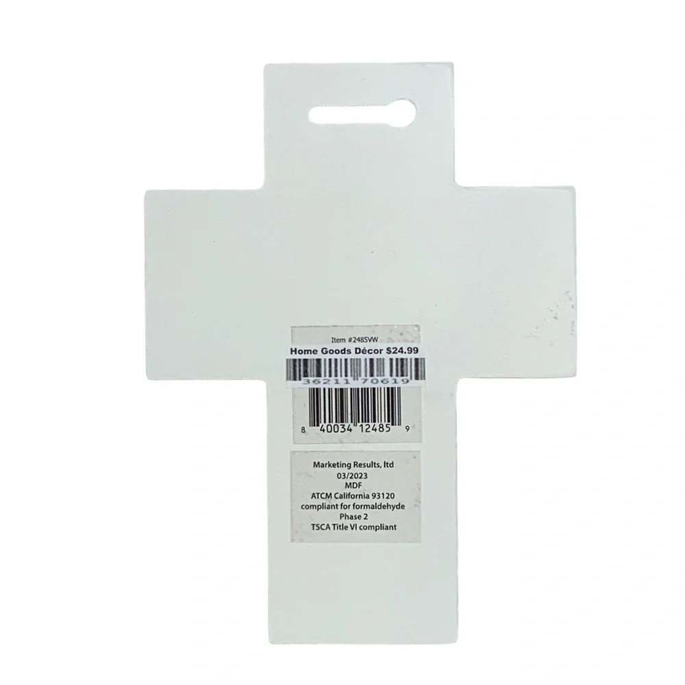 Cross Wall Decor Hanging or Freestanding Religious Home Decor Gift White Black